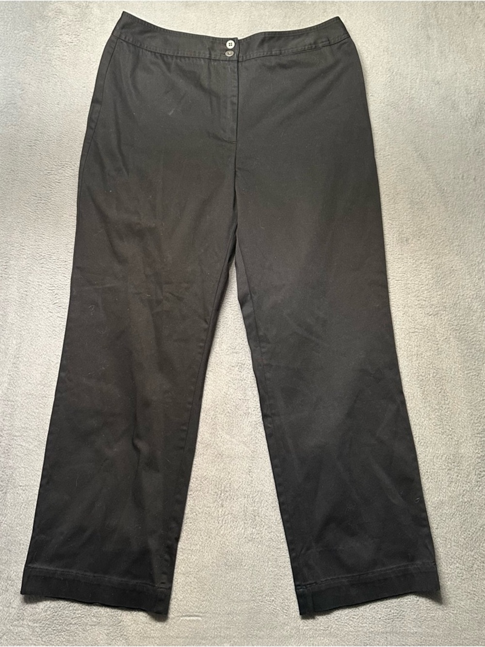 Chicos Womens 2 Short Straight Leg Pants Black Stretch Career Workwear EUC
